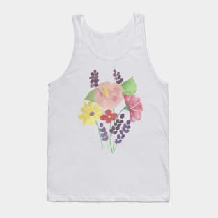 watercolour pink flowers watercolor purple flowers pink and purple flowers Tank Top